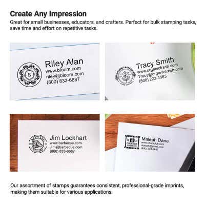 Custom Text Self-Inking Logo Stamp - alternate view