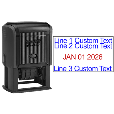 Custom Self-Inking Three Line Dater Stamp