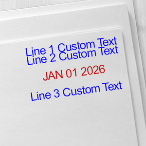 Custom Self-Inking Three Line Dater Stamp Imprint Example