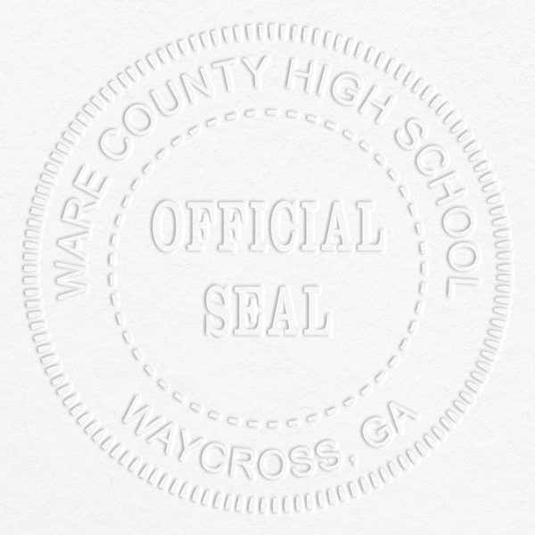 Raised impression on grey paper from the Custom Official Seal