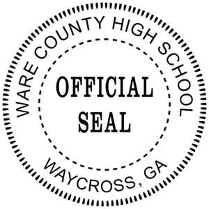 Example of the imprint from the Custom Official Seal, shown in black ink