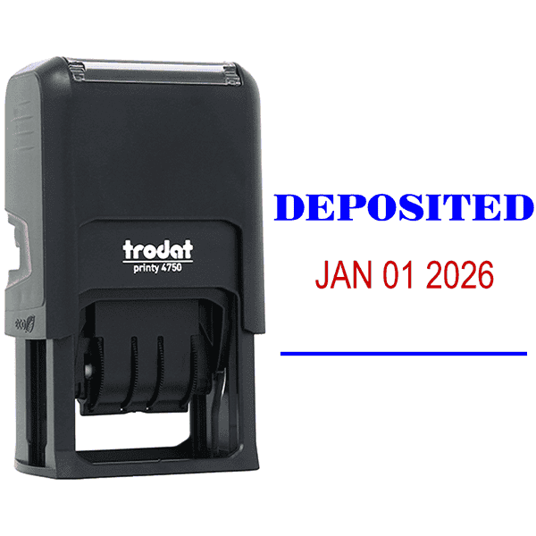 DEPOSITED Dater Mobile Deposit Rubber Stamp Body and Design