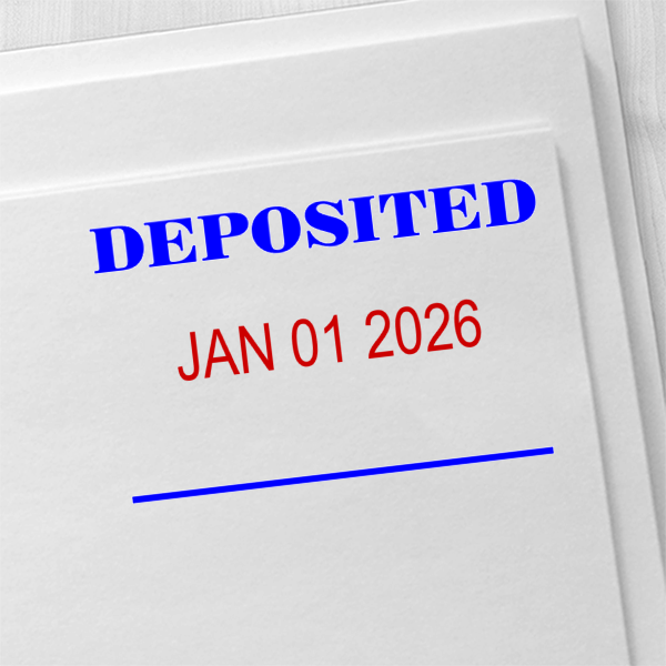 DEPOSITED Dater Mobile Deposit Rubber Stamp Imprint Example