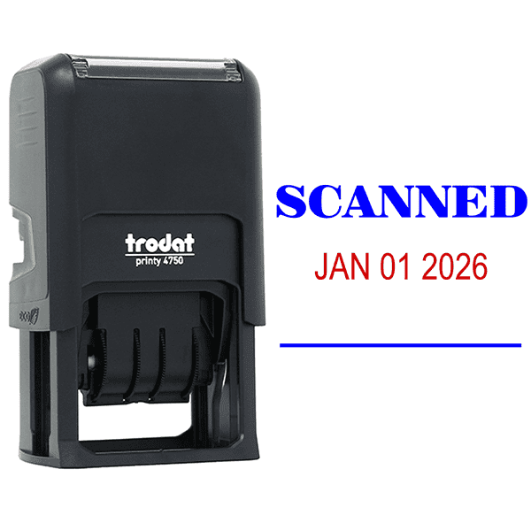 SCANNED Dater Mobile Deposit Rubber Stamp Body and Design