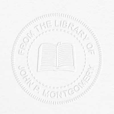 From the Library Book Embosser impression on grey paper