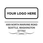 Vintage Logo Address Stamp - Customizable - Self-Inking, Pre-Inked, Wood Handle (1.5" or 2")