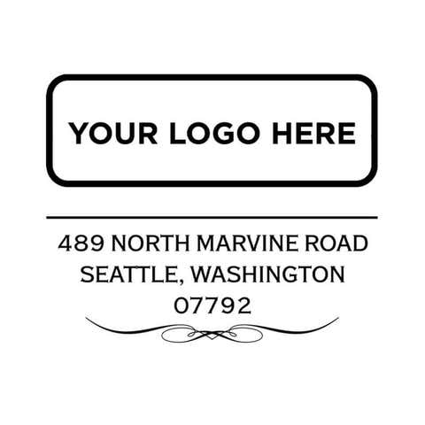 Vintage Logo Address Stamp - Customizable - Self-Inking, Pre-Inked, Wood Handle (1.5" or 2")