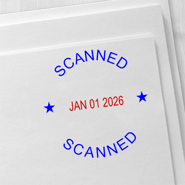Round Self-Inking Dater Scanned Stamp
