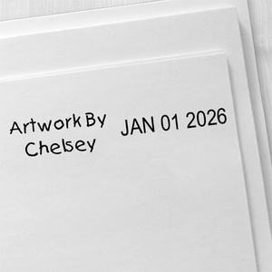 Artwork By Kid Dater Stamp Imprint Example