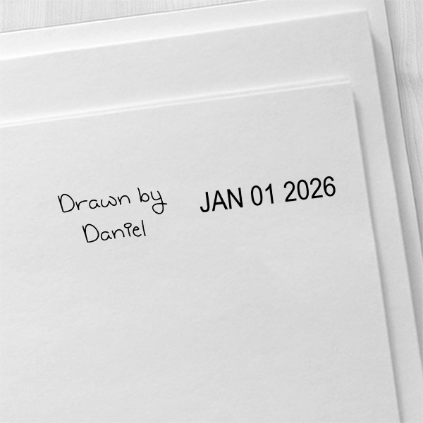 Drawn By Kid Dater Stamp Imprint Example