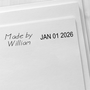 Made by Kid Dater Stamp Imprint Example