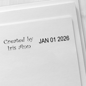 Created by Kid Dater Stamp Imprint Example