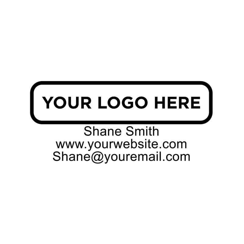 Your Custom Logo Rectangle Stamp with three lines of text underneath