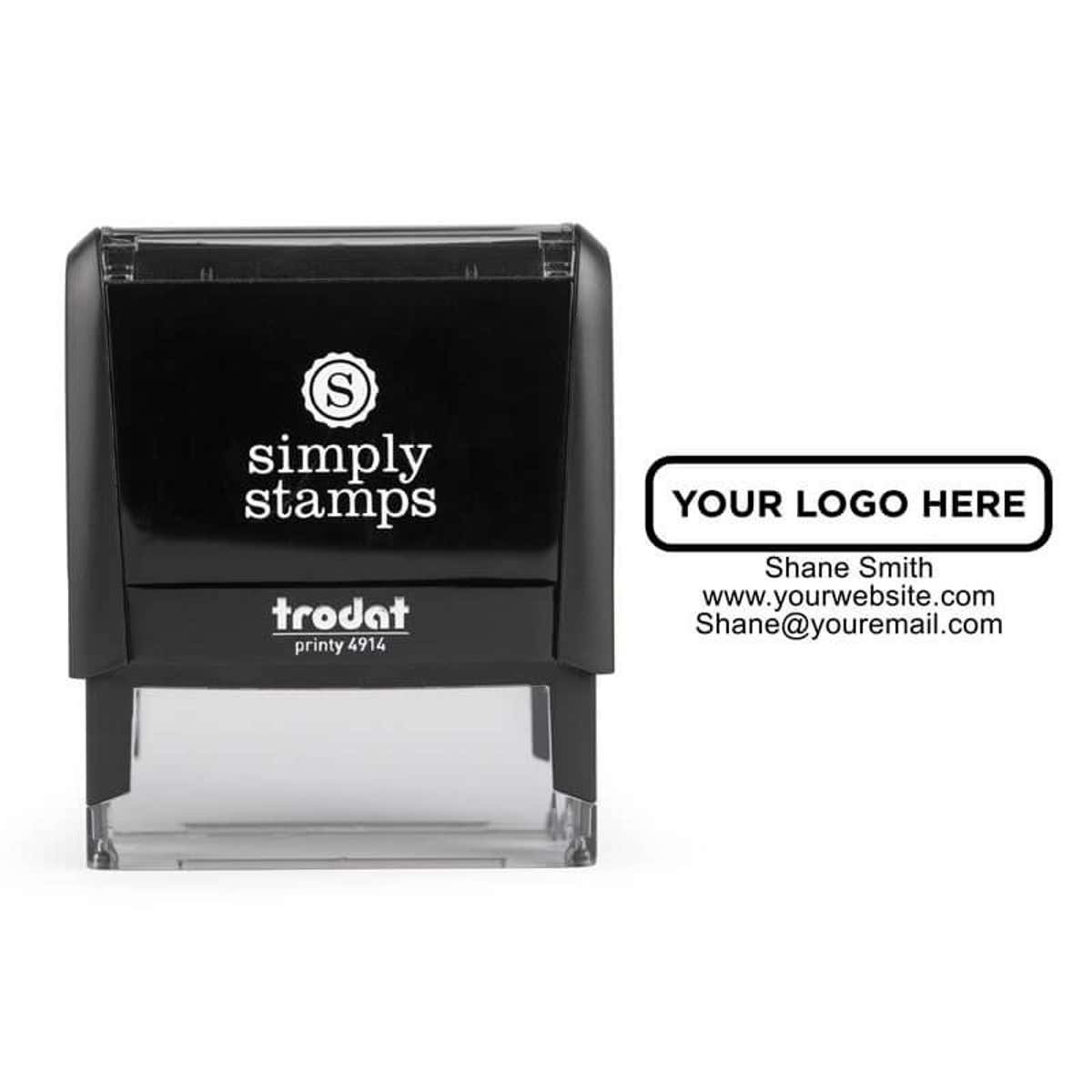 Your Custom Logo Rectangle Stamp Body and Design