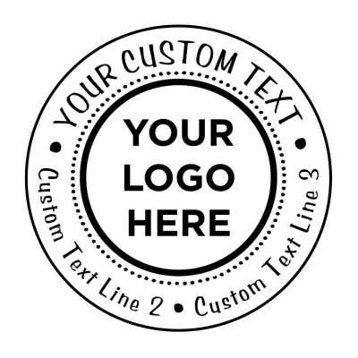 Your Custom Logo Round Stamp with custom text surrounding