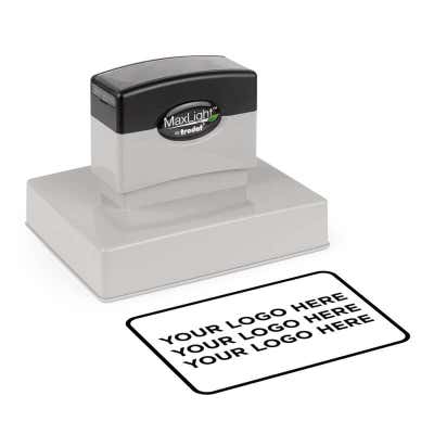 Your Large Logo Custom Pre-inked Stamp Body and impression example