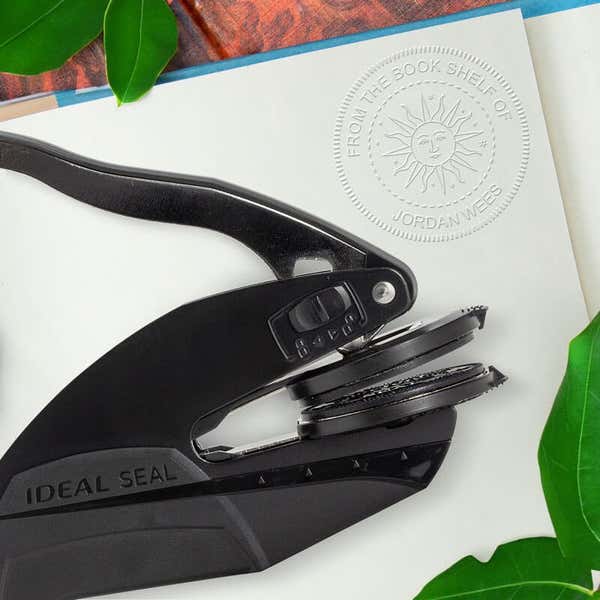 Custom logo Embosser impression in a book