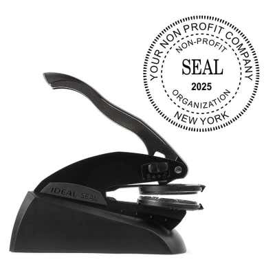Non-Profit Organization with Date Seal Embosser - Customizable - Trodat M1P/M2P (1-5/8" or 2") - alternate view