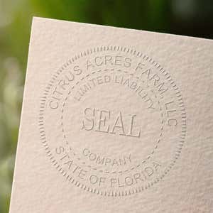 This is what the raised impression left by the LLC Seal Embosser looks like on paper.