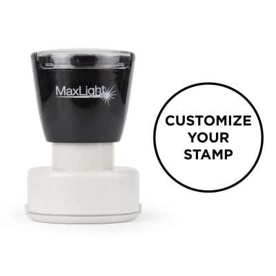 MaxLight 1 3/16" Round Custom Pre-Inked Stamp 
