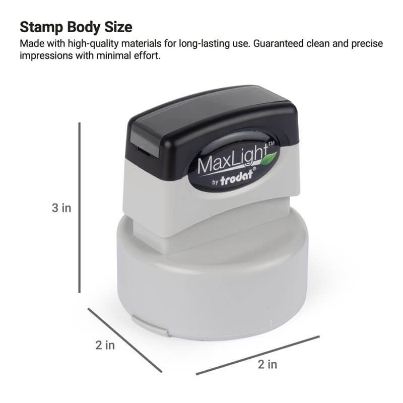 Size of the MaxLight body size measuring 2" in diameter