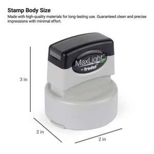 Size of the MaxLight body size measuring 2" in diameter