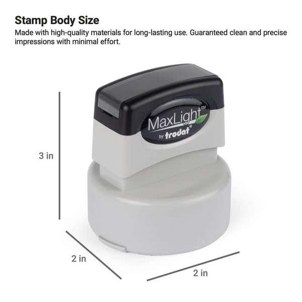 Size of the MaxLight body size measuring 2" in diameter