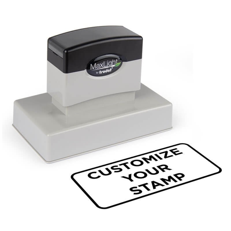 MaxLight Custom Pre-Inked Stamp - MAX-275Z in Black Ink, showing stamp impression example