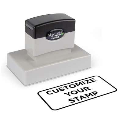 MaxLight Custom Pre-Inked Stamp - MAX-275Z in Black Ink, showing stamp impression example