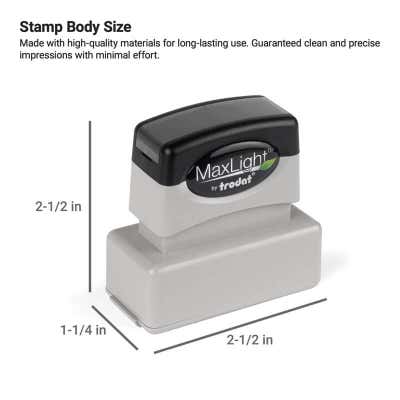 Custom ¹³/₁₆" x 2 ¹/₁₆" Pre-Inked Rectangular Stamp - alternate view