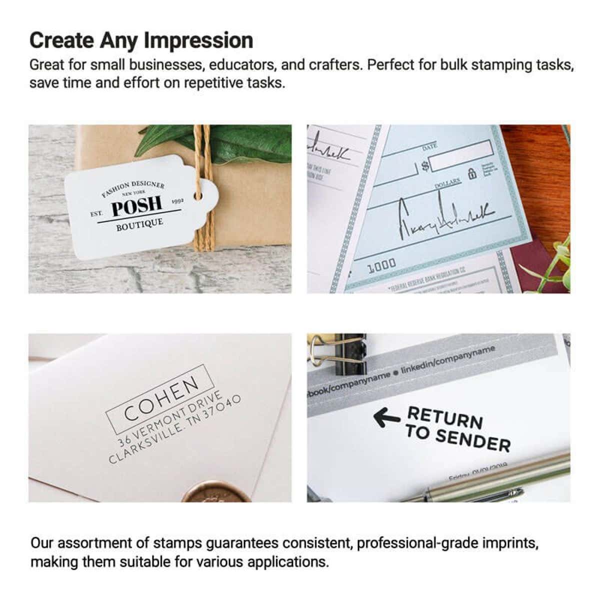 4 examples of how customers have used their personalized stamps