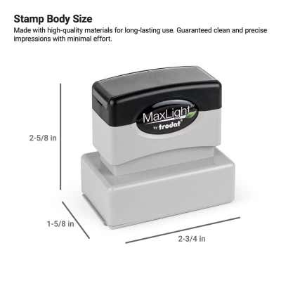 Custom 1 ¹/₈" x 2 ¹/₈" Pre-Inked Stamp - alternate view