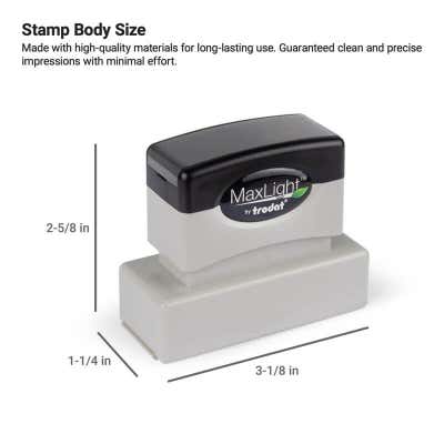Custom ³/₄" x 2 ⁹/₁₆" Pre-Inked Rectangular Stamp - alternate view