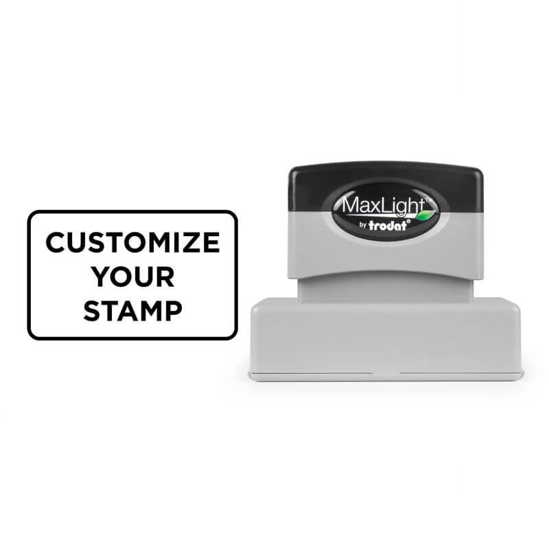 MaxLight Custom Pre-Inked Stamp MAX-165S with a sample impression in Black Ink