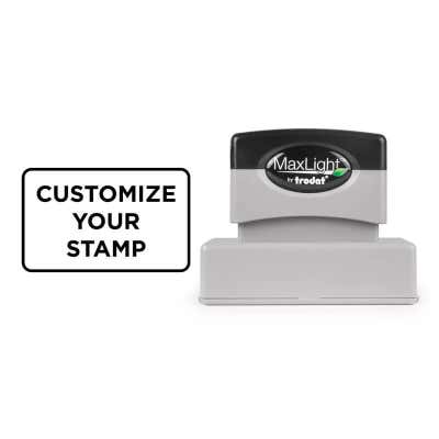 MaxLight Custom Pre-Inked Stamp MAX-165S with a sample impression in Black Ink