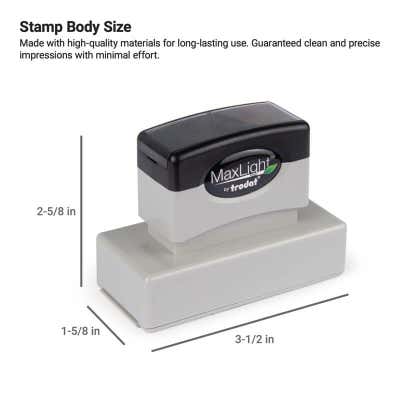 Custom 1 ¹/₁₆" x 2 ⁷/₈" Pre-Inked Rectangular Stamp - alternate view