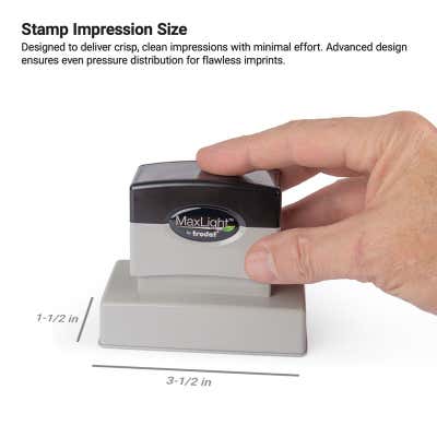 Custom 1-1/2" x 3-1/2" Pre-Inked Rectangular Stamp - alternate view