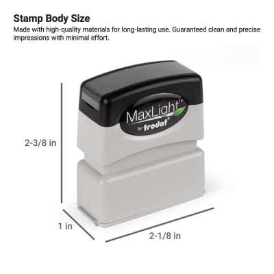 Small 9/16" x 1-11/16" Custom Pre-Inked Rectangular Stamp - alternate view