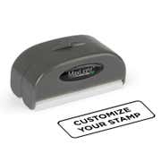 Small ¹¹/₁₆" x 1 ¹⁵/₁₆" Custom Pre-Inked Rectangular Stamp