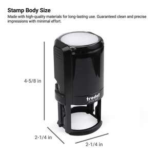 Stamp body dimensions for the Trodat 46019 model: 3.5 in tall, 1.5 in wide, and 1.375 in deep