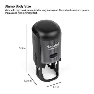 Round Custom Self-Inking Stamp, 1", with Personalized Text, Logo or Art by Trodat (Model 46025, Multiple Ink Colors) - alternate view