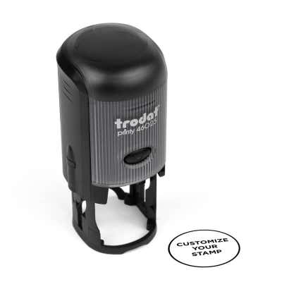 Trodat 46025 Round Stamp with Black Ink print example