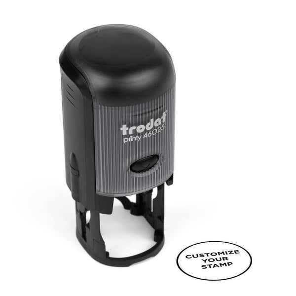 Round Custom Self-Inking Stamp, 1", with Personalized Text, Logo or Art by Trodat (Model 46025, Multiple Ink Colors)