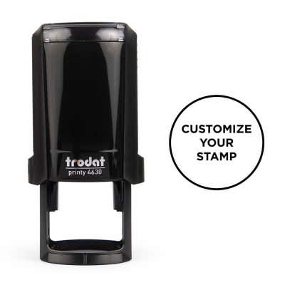 Trodat 310R Round Stamp with Black Ink impression example