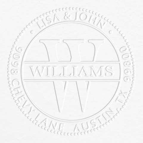 Williams Monogram Round Return Address Embosser