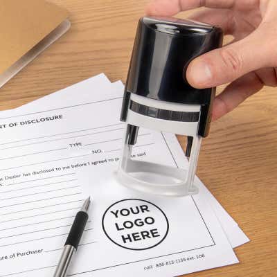 Medium Round Self-Inking Logo Stamp - alternate view