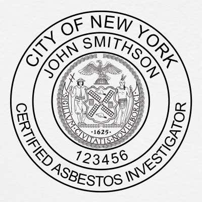 New York Asbestos Investigator Seal - alternate view
