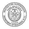 A close-up of the State of New York Master Fire Suppression Seal
