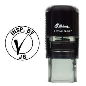 Initials & Check Mark Inspection Stamp comes as a self-inking stamp with the Shiny R-517 stamp body