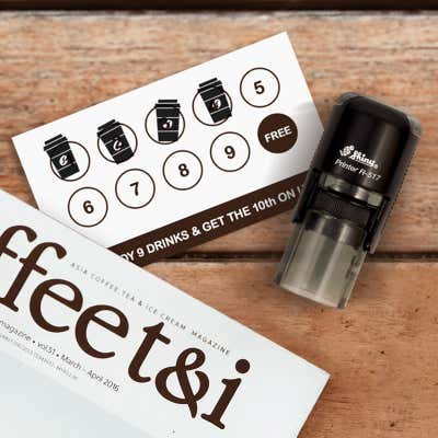 Mini Round Self-Inking Logo Stamp - alternate view
